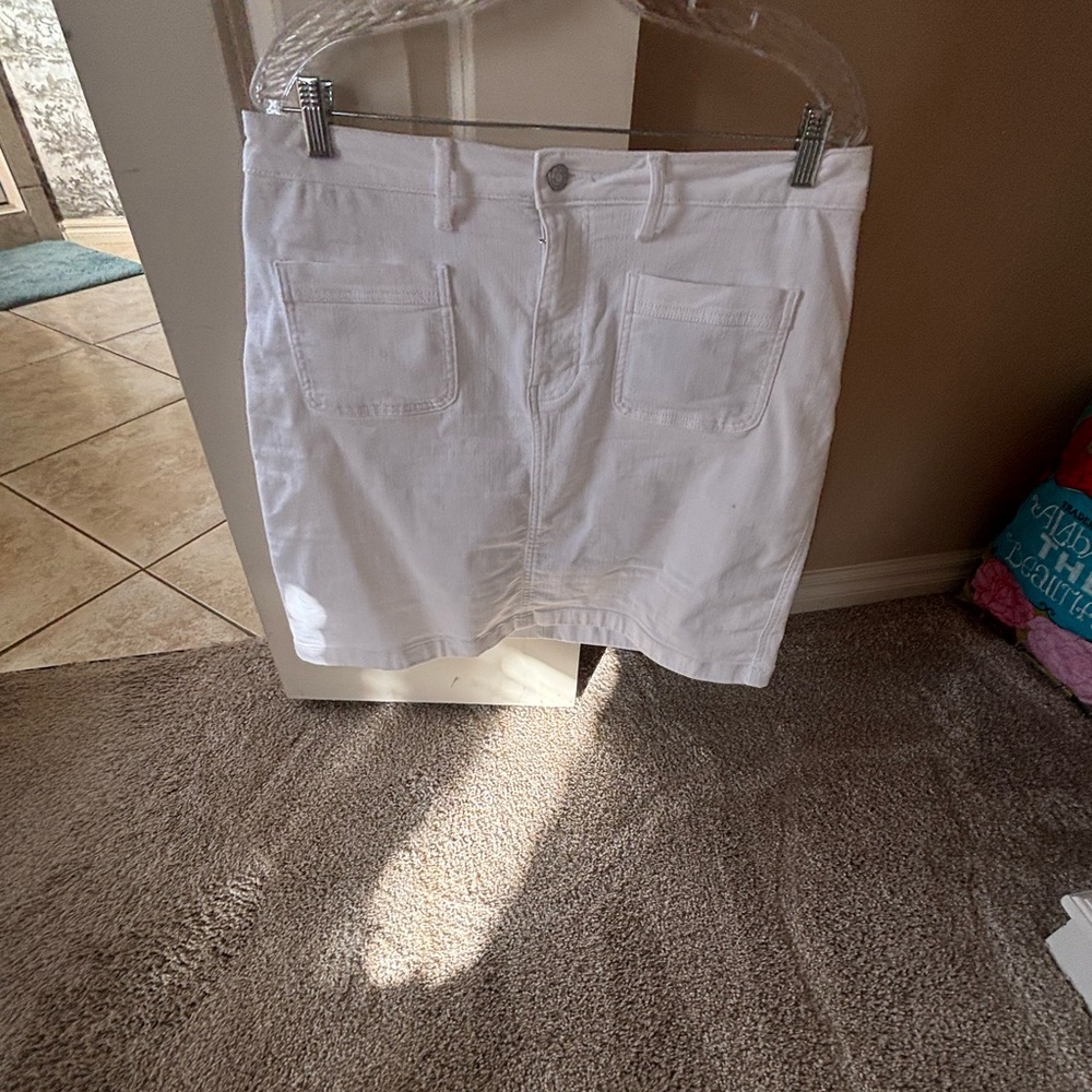 Croft & Barrow White Denim Skirt